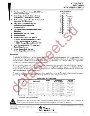 CY74FCT2573ATQCTE4 datasheet  